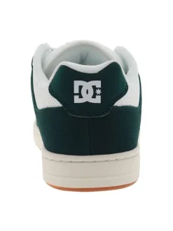 Baskets blanches à semelle plate avec un empiècement nubuck sur le pourtour