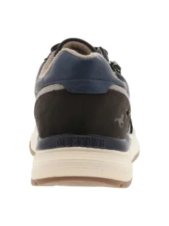 Baskets café à talon plat avec des lacets et un zip latéral