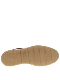 Baskets cognac à talon plat avec lacets et zip latéral décoratif