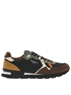 Baskets de running à talon plat avec un intérieur en cuir marron