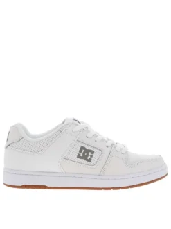 Baskets en cuir blanches avec le logo à semelle plate et à lacets plats