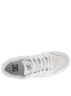 Baskets en cuir blanches avec le logo à semelle plate et à lacets plats
