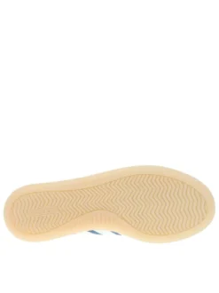 Baskets en cuir bleu à talon plat avec des lacets et un revêtement doux