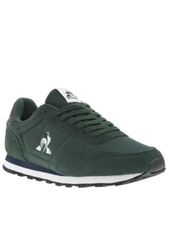 Baskets en Mesh léger et nubuck vert sapin à semelle crantée et lacets plats