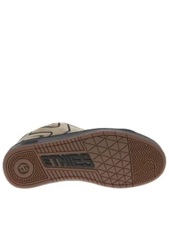 Baskets kaki en cuir à talon plat avec des lacets et un logo noir
