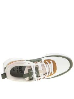 Baskets kaki à talon plat avec des languettes d'aisance au talon