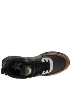 Baskets kaki à talon plat pourvues du logo de la marque