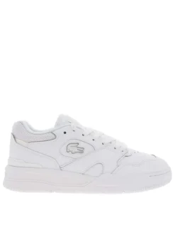 Baskets multisport en cuir blanches avec languette blanche irisée