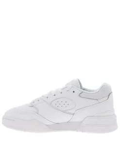Baskets multisport en cuir blanches avec languette blanche irisée