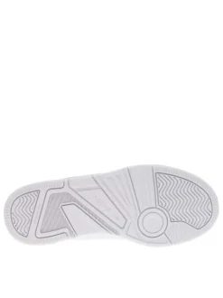 Baskets multisport en cuir blanches avec languette blanche irisée