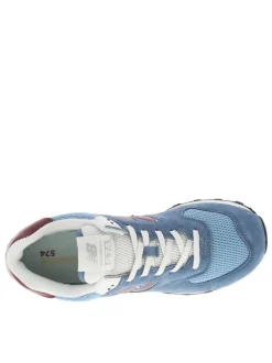 Baskets multisport en cuir bleu avec talon plat et lacets tressés