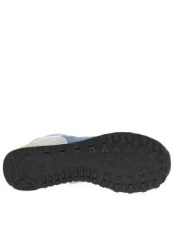 Baskets multisport en cuir bleu avec talon plat et lacets tressés