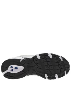 Baskets Multisport en cuir écrues et grises à semelle plate et à lacets blancs