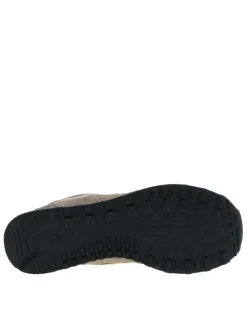 Baskets multisport en cuir taupe avec semelle crantée et fermeture à lacets