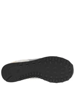 Baskets multisport grises en cuir avec talon plat avec une tige en mesh