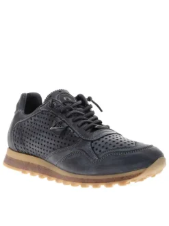 Baskets running anthracites avec semelle à talon plat et lacets élastiqués