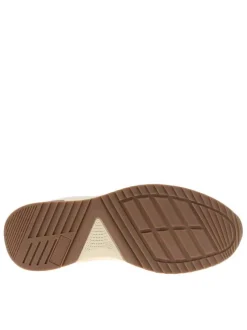 Baskets running beiges à talon plat avec des lacets et logo embossé