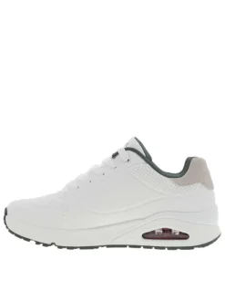 Baskets running blanches avec un talon compensé bas et des lacets