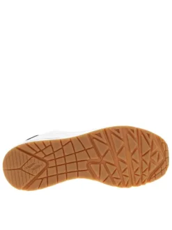 Baskets running blanches avec un talon compensé bas et des lacets