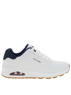 Baskets running blanches avec un talon compensé bas et des lacets