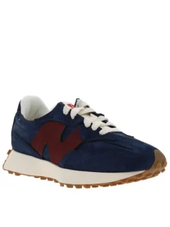 Baskets running bleues à talon plat avec des lacets tressés blancs