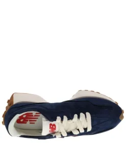 Baskets running bleues à talon plat avec des lacets tressés blancs
