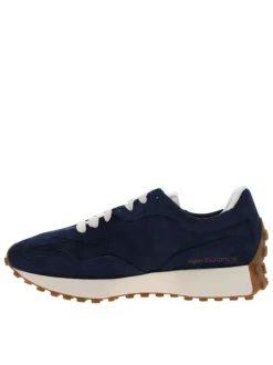 Baskets running bleues à talon plat avec des lacets tressés blancs