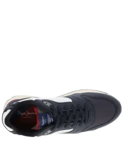 Baskets running bleu marine avec semelle à talon plat et lacets