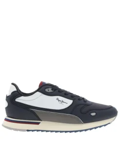 Baskets running bleu marine avec semelle à talon plat et lacets