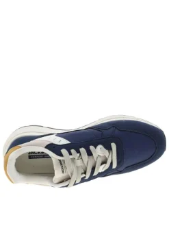 Baskets running bleu marine avec un talon plat et des lacets