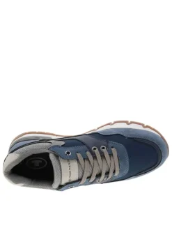 Baskets running bleu marine avec un talon plat et des lacets