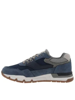 Baskets running bleu marine avec un talon plat et des lacets