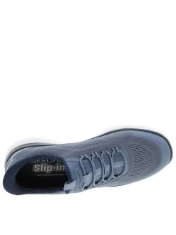 Baskets running bleu marine à semelle plate avec une fermeture slip-on