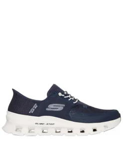Baskets running bleu marine à semelle plate avec une fermeture slip-on