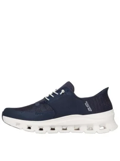 Baskets running bleu marine à semelle plate avec une fermeture slip-on