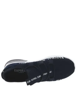 Baskets Running bleu marine slip-on avec logo sur les côtés et talon semi-compensé