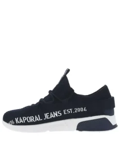 Baskets Running bleu marine slip-on avec logo sur les côtés et talon semi-compensé