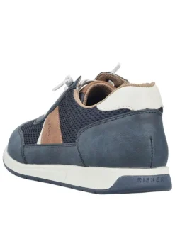 Baskets running bleu marine à talon plat avec des lacets élastiqués