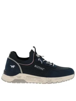Baskets running bleu marine à talon plat avec un col élastiqué