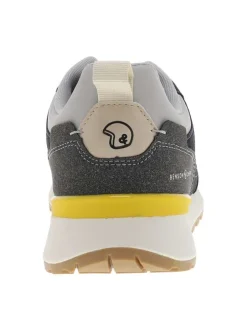 Baskets running bleu marine à talon plat avec un patch sur la languette