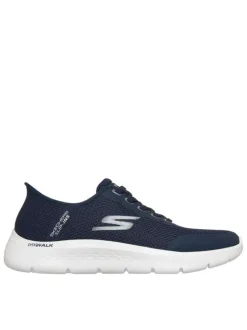 Baskets running bleu marine à talon plat et à slip-on muni de lacets élastiqués