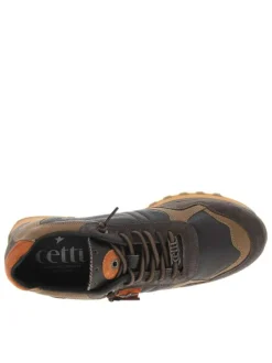 Baskets running brunes avec semelle à talon plat et lacets élastiqués