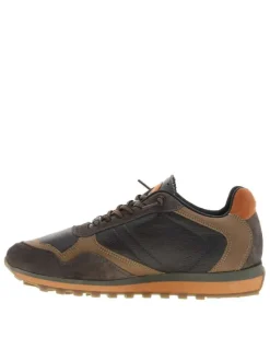 Baskets running brunes avec semelle à talon plat et lacets élastiqués