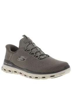 Baskets running brunes avec une semelle plate et une fermeture slip-on