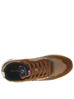 Baskets running cognac pourvues de lacets avec semelle à talon plat