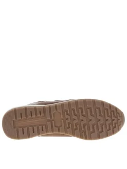 Baskets running cognac à talon plat avec des lacets et logo cousu