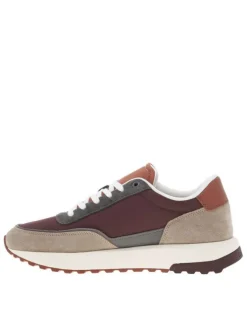 Baskets running en cuir multicolores avec des empiècements en cuir nubuck