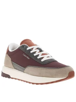 Baskets running en cuir multicolores avec des empiècements en cuir nubuck