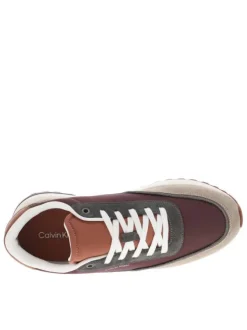 Baskets running en cuir multicolores avec des empiècements en cuir nubuck