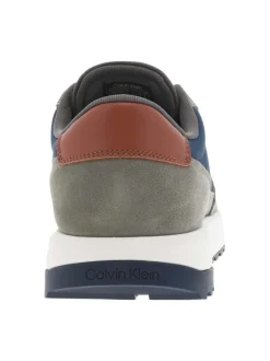 Baskets running en cuir multicolores avec des empiècements en cuir nubuck et cuir lisse